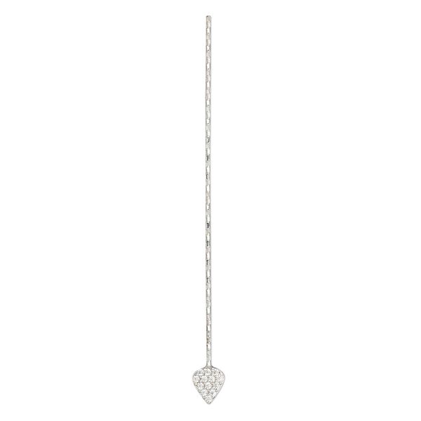 Paddle pin 1pkg1 sterling silver, 2 inch / teardrop, 22 gauge rhodium-plated image number 0