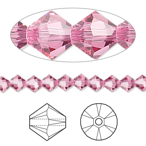 Bead 720pk rose, Swarovski&reg; 5mm XILION bicone 5328 image number 0