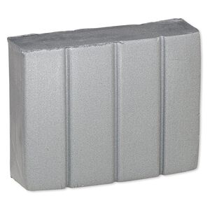 Polymer clay, Sculpey&reg; PREMO, pkg/2 ounces, silver.
