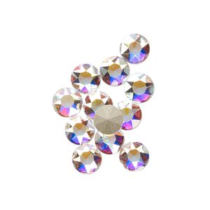Round stone 12pk crystal AB foil back, Crystal Passions&reg; 6.14-6.32mm light round SS29 1098