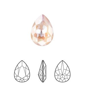Fancy stone 12pk crystal dusty pink DeLite, Crystal Passions&reg; 14mm pear 4320