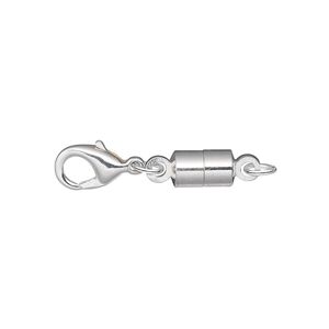 Clasp magnetic 1pkg12 converter silver-plated, 25x6mm, brass Magna Clasp&trade; 1-strand
