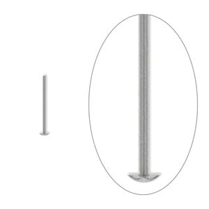 Head pin 1pkg100 silver-plated, 0.5 inch, 21 gauge brass antique