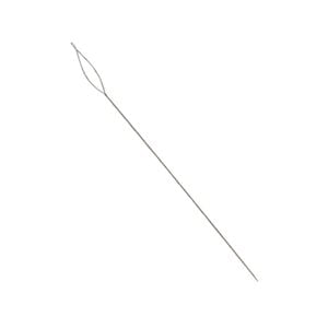 Needle, Beadalon&reg;, stainless steel, pkg/4, 2-1/2 inches, fine, 0.3mm width, collapsible-eye twisted wire.