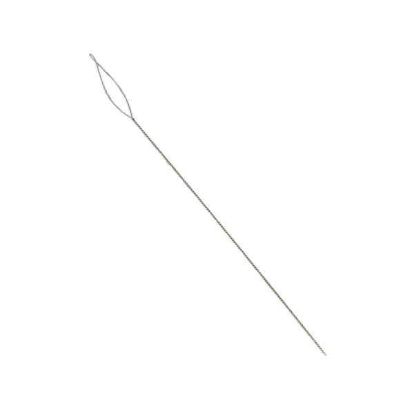 Needle, Beadalon&reg;, stainless steel, pkg/4, 2-1/2 inches, fine, 0.3mm width, collapsible-eye twisted wire. image number 0