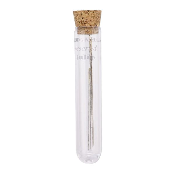 Needle, Tulip, nickel- and gold-plated steel, assorted sizes and lengths. Sold per pkg of 4. image number 0