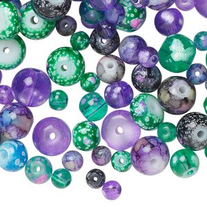 Bead mix, glass, transparent and opaque multicolored, 4-8mm mixed shape. Sold per pkg of 650.