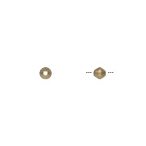 Bead 1pkg100 brass-plated, 4mm bicone, brass antique