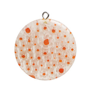Focal 1pkg1 millefiori glass and silver-finished steel, translucent multicolored, 29-30mm puffed flat round.