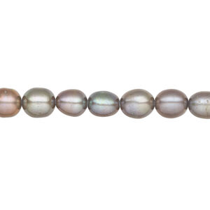 Freshwater pearl 1pkg1 rice, 14 inch peacock 6mm cultured