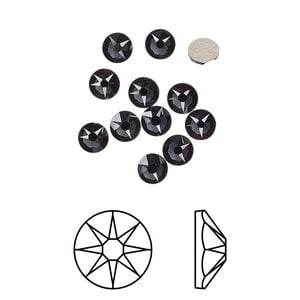 Flat back 144pk graphite foil back, Crystal Passions&reg; 3.8-4mm rose round SS16 2088