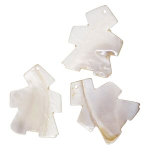 Focal, mother-of-pearl shell (bleached) 1pkg3, 62x46mm-64x48mm man.