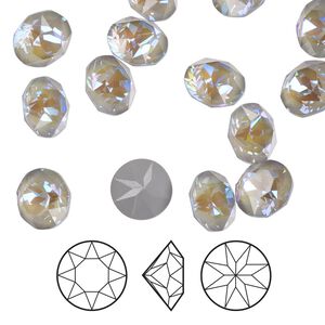 Chaton 6pk crystal serene gray DeLite, Crystal Passions&reg; 8.16-8.41mm round SS39 1088