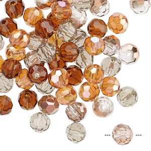 Bead mix 60pk 32 facets fall, Celestial Crystal&reg; 6mm round