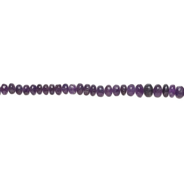 Amethyst 1pkg1, hand-cut rondelle bead natural, 13 inch dark graduated 10x6mm-13x9mm image number 1