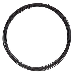 Wire, ParaWire&trade;, black enamel copper, half-round, 21 gauge. Sold per 7-yard section.
