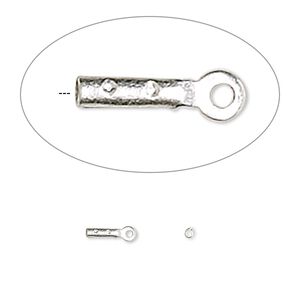 Cord end crimp 1pkg100 silver-plated, 4x1mm tube / approx 0.5mm inside diameter, brass