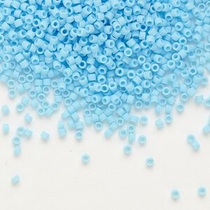 Seed bead, Delica&reg;, glass, pkg/50g, #11 round, opaque matte turquoise blue (DB-0755).