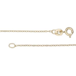 Chain 1pkg1 sterling silver cable, 1mm flat / springring clasp, Gossamer&trade; "vermeil" 24 inch