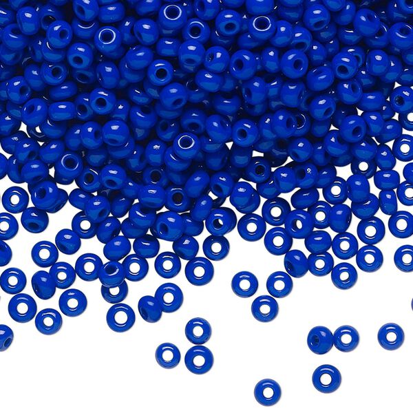 Seed bead, Preciosa Ornela Czech glass, pkg/500g, #8 rocaille, opaque lapis blue, (33060). image number 0