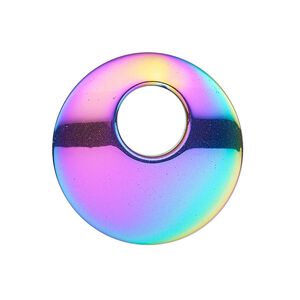 Hemalyke&trade; 1pkg1, electroplated double-sided go-go drop 28.5mm