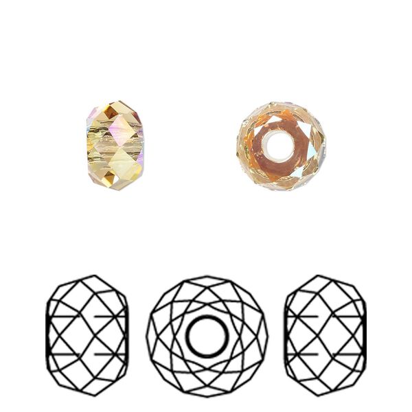 Bead 4pk light colorado topaz shimmer 2X, Crystal Passions&reg; 8x5.3mm briolette XL hole 5042 image number 0