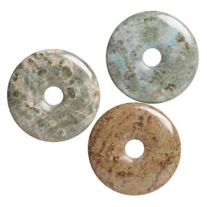 Multi-jasper 1pkg3, undrilled donut focal natural 39-41mm