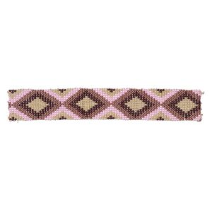 Component, glass, multicolored, 6x1-inch double-sided rectangle with diamond pattern. Sold individually.