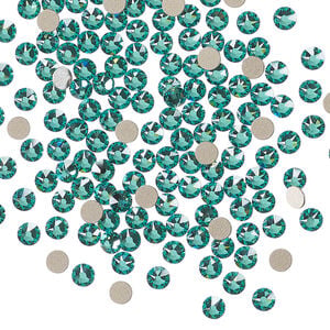 Flat back 1pkg144 Caribbean green foil back, Crystal Passions&reg; Regenerated 3-3.2mm rose round SS12 2088