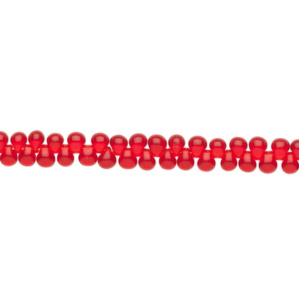 Seed bead, Miyuki, glass, pkg/250g, 3.3x2.8mm mini fringe, transparent red, (DP-140). image number 0