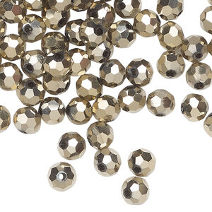 Bead 144pk opaque crystal aurum 2X, Celestial Crystal&reg; 6mm round