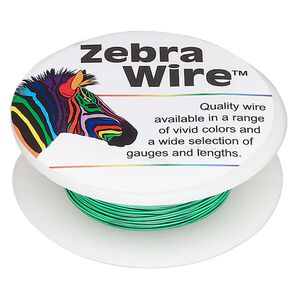 Wire, Zebra Wire&trade;, color-coated copper, pale green, 24 gauge. Sold per 20-yard spool.