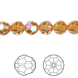 Bead 1pkg12 dark orange (HICT), Crystal Passions&reg; 8mm round 5000