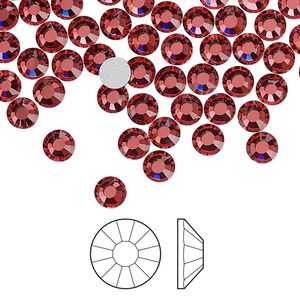 Flat back 1440pk indian pink foil back, Preciosa Viva 12&reg; Czech crystal rhinestone 4.6-4.8mm chaton rose round SS20