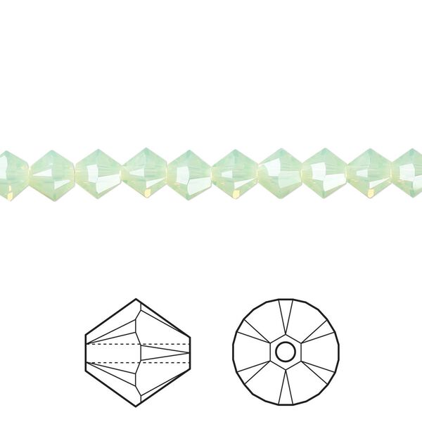 Bead 24pk chrysolite opal, Crystal Passions&reg; 5mm bicone 5328 image number 0