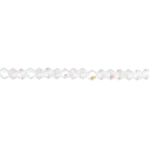Bead 1pk 16 facets translucent clear AB, Celestial Crystal&reg; 3mm bicone 15.5-16 inch