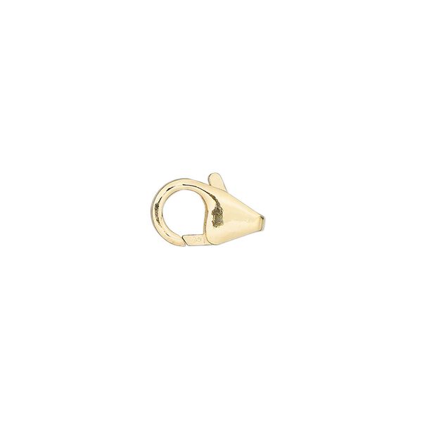 Clasp lobster claw 1pkg1 14Kt gold-filled, 12x7mm round, 1-strand image number 0