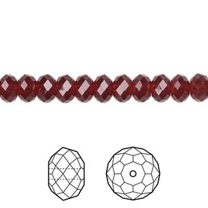 Bead 144pk Siam, Crystal Passions&reg; 6x4mm rondelle 5040