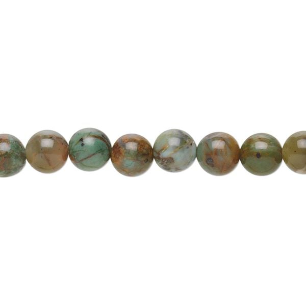 Green "opal" 1pkg1, round bead natural 15.5-16 inch 6mm image number 0