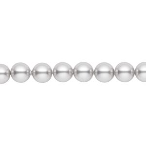 Pearl 50pk light grey, Crystal Passions&reg; 6mm round 5810