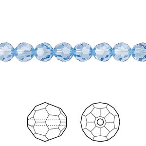 Bead 12pk light sapphire, Crystal Passions&reg; 6mm round 5000