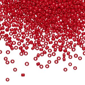 Seed bead, TOHO BEADS&reg;, glass, pkg/7.5g, #11 round, opaque pepper red (TR-11-45).