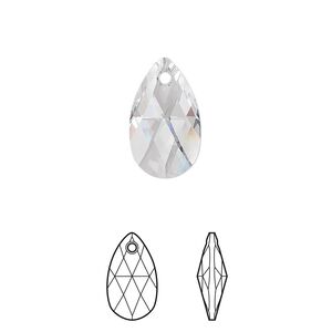 Drop 144pk crystal, Swarovski&reg; 16x9mm pendant pear 6106