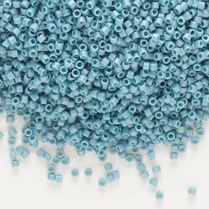 Seed bead, Delica&reg;, glass, pkg/7.5g, #11 round, opaque matte rainbow nile blue (DB-2315).