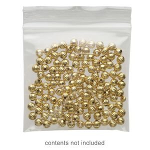 Bag, Tite-Lip&trade;, anti-tarnish plastic, transparent clear, 3-inch top zip. Sold per pkg of 1,000.