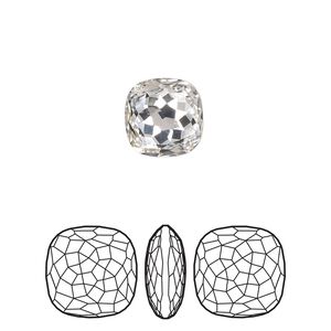 Fancy stone 96pk crystal foil back, Swarovski&reg; 10mm thin cushion 4483