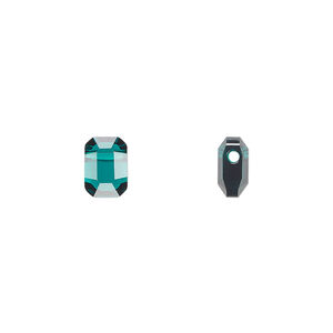 Bead 1pkg2 emerald, Crystal Passions&reg;, 8x5.5mm pendulum 5514