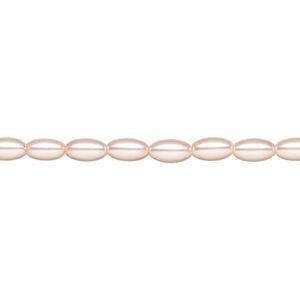 Pearl 1pk rosaline, Celestial Crystal&reg; 6x3.5mm rice 15.5-16 inch