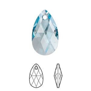 Drop 96pk aquamarine, Swarovski&reg; 22x13mm pendant pear 6106