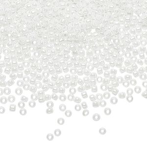 Seed bead, TOHO BEADS&reg;, glass, pkg/50g, #11 round, opaque luster white (TR-11-121).
